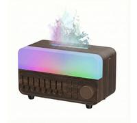 Qumox A14 Humidificador con Ruido Blanco, Luz Efecto Llama, Altavoz Bluetooth y Depósito 150ml - Niebla Ultrasónica, Luz RGB Respirante, Temporizador 5h, para Dormitorio y Oficina