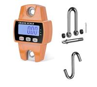 Qumox Báscula digital colgante de 660 libras con caja de aluminio fundido, mini báscula de mano de 300 kg con ganchos para granja, caza, pesca y uso al aire libre (naranja)