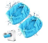 QUMOX Bolsa de Lavado para Zapatos, 2 Unidades Amarillas - Bolsa Reutilizable para Lavadora y Secadora con Cremallera Acolchada, Ideal para Zapatillas Deportivas, Tenis, Pantuflas y Prendas Delicadas