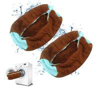 QUMOX Bolsa de Lavado para Zapatos, 2 Unidades Amarillas - Bolsa Reutilizable para Lavadora y Secadora con Cremallera Acolchada, Ideal para Zapatillas Deportivas, Tenis, Pantuflas y Prendas Delicadas
