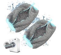 QUMOX Bolsa de Lavado para Zapatos, 2 Unidades Amarillas - Bolsa Reutilizable para Lavadora y Secadora con Cremallera Acolchada, Ideal para Zapatillas Deportivas, Tenis, Pantuflas y Prendas Delicadas