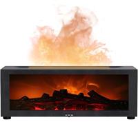 QUMOX Difusor de Aroma con Chimenea de Llama - Humidificador Ultrasónico 150ml con Luces LED de 7 Colores, Difusor de Aceites Esenciales, Mando a Distancia, Apagado Programado, Protección sin Agua par