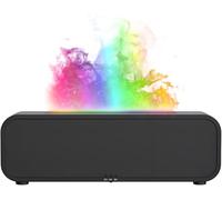 QUMOX Difusor de Aromas con Efecto Llama y Humidificador - 250ml, Niebla Ultrasónica Silenciosa, Luces RGB Reactivas al Sonido, Temporizador 2H/4H/6H, Control Remoto, Apagado Automático sin Agua