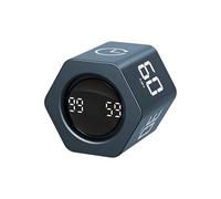 QUMOX F6 Temporizador Pomodoro Cubo, Temporizador Hexagonal con Gravedad, Cuenta Atrás 1/5/10/30/60 Min, Modo Cronómetro, Vibración Silenciosa y Alarma Sonora, Recargable (Verde)