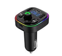 QUMOX G47 Perilla Versión Tipo-C Tarjeta TF U-Disk Coche Transmisor FM Coche Reproductor de MP3 con luz RGB