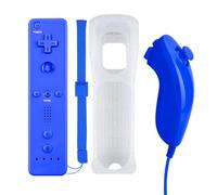 QUMOX Mando a Distancia y Joystick Azul Nunchuck Compatible con Wii