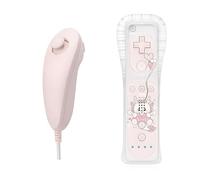QUMOX Mando Wii y Nunchuck rosa compatibles con la consola Wii/Wii U (Motion Plus no incluida)