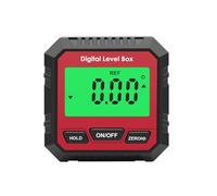 QUMOX Medidor de ángulos digital, transportador magnético, inclinómetro, nivel, buscador de ángulos, cubo de ángulos, caja de nivel con base magnética y retroiluminación (rojo)