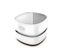 QUMOX Mini aspiradora de escritorio - Limpiador de mesa inalámbrico recargable por USB con batería de 1400 mAh, potente succión, para teclado, polvo, migas, virutas de papel y pelo de mascotas (blanco