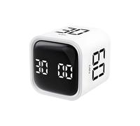 Qumox Pomodoro - Temporizador de productividad de cubo con sonido ajustable y alerta de vibración, ideal para el trabajo, oficina, TDAH, estudio y tareas, 5/10/30/60 minutos y cuenta regresiva