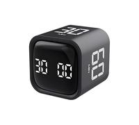 Qumox Pomodoro - Temporizador de productividad de cubo con sonido ajustable y alerta de vibración, ideal para el trabajo, oficina, TDAH, estudio y tareas, 5/10/30/60 minutos y cuenta regresiva