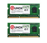 QUMOX RAM 8GB (2 x 4GB) Memoria SO-DIMM DDR3 PC3 1600 4 GB PC3-12800 204pin CL11 para Ordenador portátil