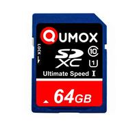 Qumox Tarjeta de Memoria SDXC 64GB UHS-I Clase 10 - hasta 80MB/s Lectura, 40MB/s Escritura - Tarjeta SD de Alta Velocidad para Cámaras Réflex, Video, Juegos, Dash CAM y Grabación 4K Full HD