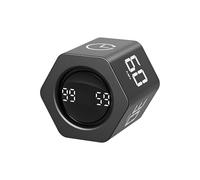 QUMOX Temporizador Pomodoro F6 con Sensor de Gravedad - Cubo Hexagonal Digital con Alarma Silenciosa, Vibración y Sonido - 1/5/10/30/60 Minutos y Cronómetro - Recargable, Ideal para Oficina, Estudio,