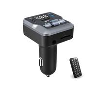 QUMOX Transmisor FM Bluetooth 5.3 para Coche C66 con Mando a Distancia, Reproducción AUX/USB/Tarjeta TF, Doble Puerto USB-C 3.1A Carga Rápida, Manos Libres