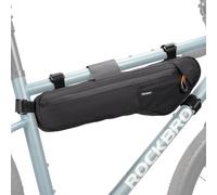 Qunature Bolsa Cuadro Bicicleta, Bolsa Impermeable de Herramientas con Bolsillo Exterior y Abertura para Sistema de hidratación para Ciclismo Gravel MTB Negro, L