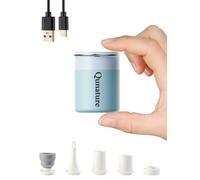 Qunature Mini Bomba de Aire Eléctrica 400 L/Min, 5 kPa Inflador Eléctrico con Batería 1500 mAh, 2 en 1 Magnética Recargable Ultraligero para Inflar y Desinflar Colchones Hinchables, Camping, Piscinas