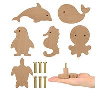 Qunclay 6 juegos de pomos decorativos de madera con forma de animales, para cajones de guardería, con tornillos, tiradores de muebles para guardería, hogar, dormitorio, armarios de cocina, armarios