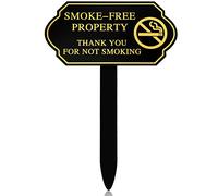 Qunclay Letrero de acrílico de 7.1 x 3.5 pulgadas con texto en inglés "Thank You for Not Smoking" con estaca negra de 12 x 1.6 pulgadas para jardín, patio, negocio