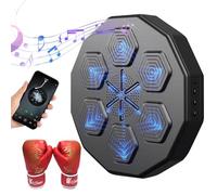 Qunesbeal Máquina De Boxeo Musical De Pared con Guantes, Almohadilla De Boxeo Electrónica Montada En La Pared, Equipo De Boxeo con Luz LED, Entrenamiento En Casa, Principiantes, para Adultos