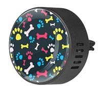Quniao 2 piezas de huellas y huesos de perro, difusor de ambientador de aromaterapia para coche, difusor de fragancia de coche, medallón difusor de ventilación para coche, oficina, cocina