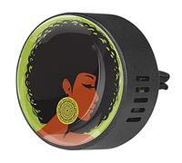 Quniao Afro Head Girl con pendientes dorados, 2 unidades, difusor de ambientador de aromaterapia de coche, difusor de fragancia de coche, clip de ventilación para coche, oficina, cocina