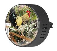 Quniao Animales aves de corral gallina pollo, 2 unidades de encargo para aromaterapia de coche, difusor de fragancia de coche, medallón difusor de ventilación para coche, oficina, cocina