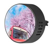 Quniao Bus under Cherry Flossoms - Difusor de ambientador para aromaterapia de coche, difusor de fragancia de coche, clip de ventilación para coche, oficina, cocina