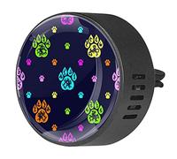 Quniao Coloridas huellas de perro, 2 piezas personalizadas para aromaterapia de coche, difusor de fragancia de coche, difusor de coche, clip de ventilación para coche, oficina, cocina