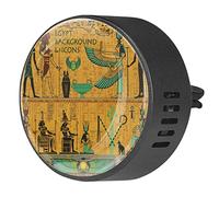 Quniao Egipto Fondo e iconos 2 unids personalizado coche aromaterapia ambientador difusor de fragancia coche medallón difusor de ventilación clip para coche, oficina, cocina