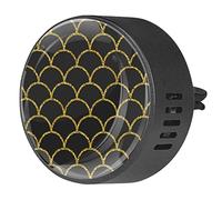 Quniao Gold Ridge Pattern - Difusor de ambientador para aromaterapia de coche, difusor de fragancia de coche, clip de ventilación para coche, oficina, cocina
