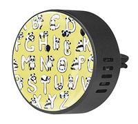 Quniao Letras Inglesas y Panda - Difusor de ambientador para aromaterapia de coche, difusor de fragancia de coche, clip de ventilación para coche, oficina, cocina
