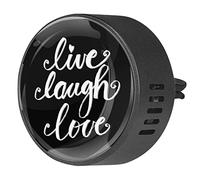Quniao Live Laugh and Love - Difusor de ambientador para aromaterapia de coche, difusor de fragancia de coche, clip de ventilación para coche, oficina, cocina