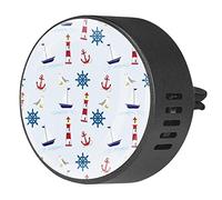 Quniao Patrón náutico 2 unids personalizado coche aromaterapia ambientador difusor de fragancia coche medallón difusor de ventilación coche clip para coche, oficina, cocina