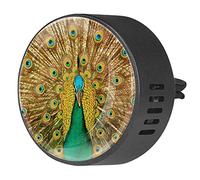 Quniao Plumas de pavo real doradas, 2 unidades, difusor de ambientador de aromaterapia para coche, difusor de fragancia de coche, clip de ventilación para coche, oficina, cocina