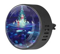 Quniao Reno Navidad temporada de Papá Noel 2 piezas personalizado aromaterapia ambientador difusor de fragancia de coche, medallón difusor de ventilación para coche, oficina, cocina