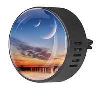 Quniao Three Moons Sky - Difusor de ambientador para aromaterapia de coche, difusor de fragancia de coche, clip de ventilación para coche, oficina, cocina