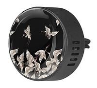Quniao White Crane Flying - Difusor de ambientador para aromaterapia de coche, difusor de fragancia de coche, clip de ventilación para coche, oficina, cocina