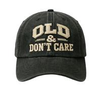 Quniwokid Gorra vintage envejecida Old & Don'T Care, divertida gorra de béisbol de tamaño ajustable para mujer, no te importa, para golf, correr, entrenamiento, gimnasio, ciclismo al aire libre, Negro