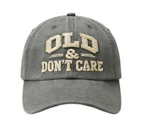 Quniwokid Gorra vintage envejecida Old & Don'T Care, divertida gorra de béisbol de tamaño ajustable para mujer, no te importa, para golf, correr, entrenamiento, gimnasio, ciclismo al aire libre, gris