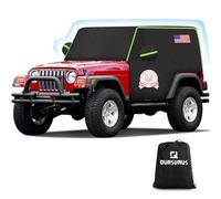 QUNSUNUS - Funda de cabina para Jeep YJ TJ de 2 puertas, media cubierta de automóvil con forro de algodón, cubierta impermeable para todo tipo de clima con correas para protección contra el viento, el