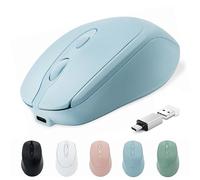 Quntee Ratón inalámbrico Bluetooth USB C para Mac Air Pro/iMac/computadora/portátil, mouse inalámbrico Bluetooth tipo C compatible con MacBook/iPad/Surface Pro, mouse portátil silencioso recargable