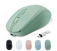 Quntee Ratón inalámbrico Bluetooth USB C para Mac Air Pro/iMac/computadora/portátil, mouse inalámbrico Bluetooth tipo C compatible con MacBook/iPad/Surface Pro, mouse portátil silencioso recargable