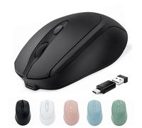 Quntee Ratón inalámbrico Bluetooth USB C para Mac Air Pro/iMac/computadora/portátil, mouse inalámbrico Bluetooth tipo C compatible con MacBook/iPad/Surface Pro, mouse portátil silencioso recargable
