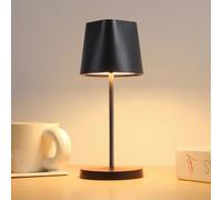 Quntis Lámpara de Mesa Recargable Inalámbrica, Regulable Táctil 3000K/4000K, Lámpara de Escritorio LED Portátil para Interior/Exterior, Restaurante/Bar/Camping/Dormitorio/Sala de Estar, Negro(1PZ)