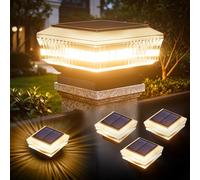 Quntis Luces Solares para Poste 4 Piezas, 3 Modos IP65 Impermeables Farola Solar Exterior, Encendido Automático, para Postes 7cm Madera Vinilo Jardín Valla Patio Terraza