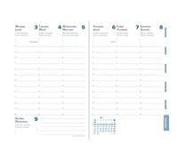 Quo Vadis 003641Q Agenda rígida multilingüe año 2023 formato 9 x 12,5 cm semanal 13 meses diciembre - diciembre papel blanco recambio agenda blíster cubierta de cartón blanco reciclado