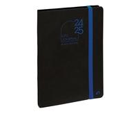 Quo Vadis - Agenda 16 meses - 2024-2025 - Plan Note Black - Semainier Notes - Multilingüe - Life Journal - Negro - 16 meses de septiembre a diciembre - 15 x 21 cm - Papel Clairefontaine negro