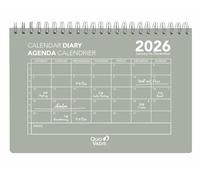 Quo Vadis - Agenda - Espiral 2026 - Calendar Diary 24 - Mensual - Multilingüe - Oslo Calendar - Verde - 12 meses de enero-diciembre - 16 x 24 cm