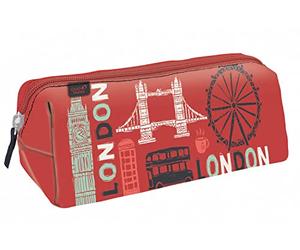 Quo Vadis - Colección: CITIES - BOLSA TRIANGUAR - 1 compartimento grande para bolígrafos, lápices y rotuladores - Formato 23 x 8 x 8 cm - Visuel London